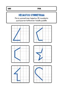 Tulosta ja harjoittele heijastus symmetriaa