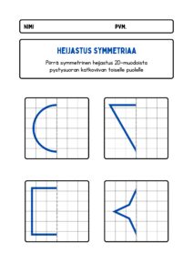 Tulosta ja harjoittele heijastus symmetriaa