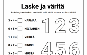 Laskutehtävä värityksellä