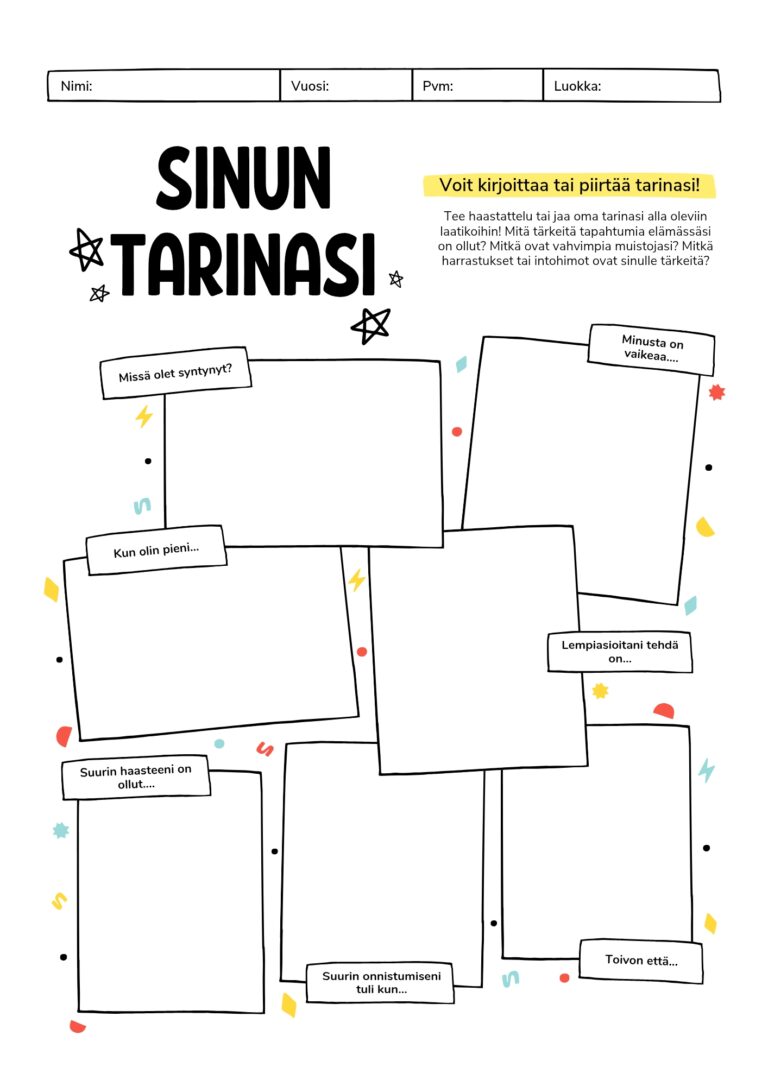 Itsetuntemustehtävä lapsille