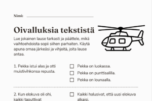 Hauska luetun ymmärtämisen harjoitus