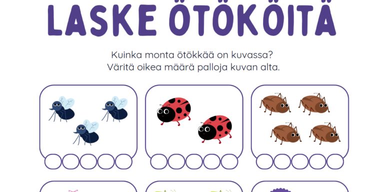 Laske ötököitä tulostettava tehtävä