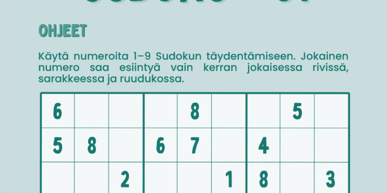 Sudokut kotiopetuksessa? Sudokut kotiopetuksessa?
